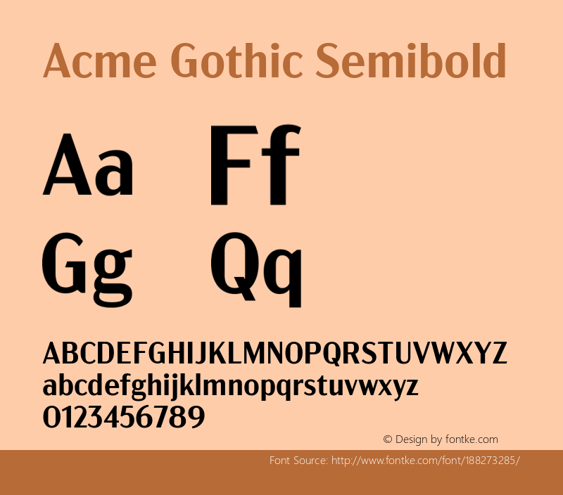 Acme Gothic Semibold Version 1.011图片样张