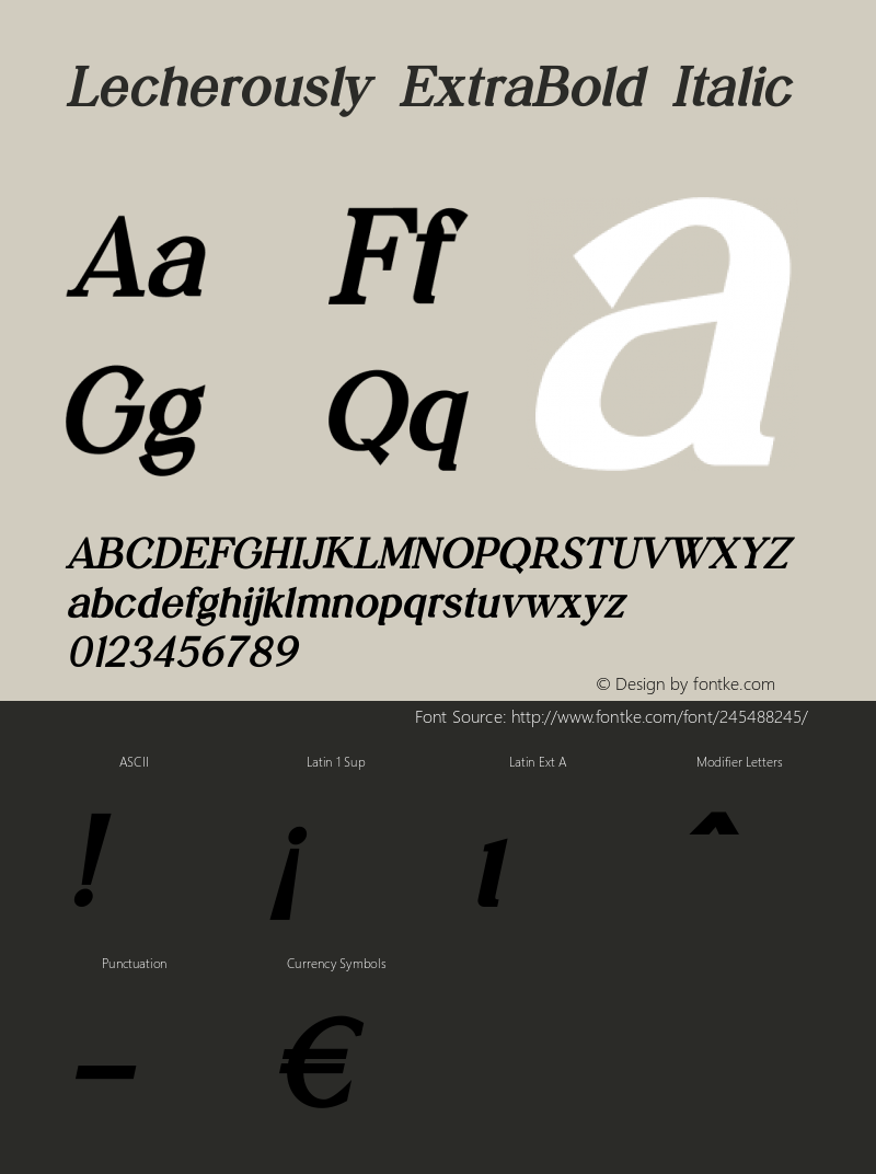 Lecherously ExtraBold Italic Version 1.018;Fontself Maker 3.5.8图片样张