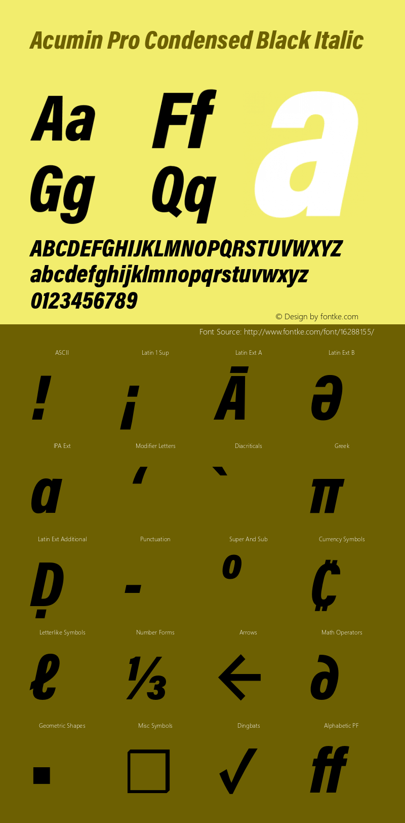 Acumin Pro Condensed Black Italic Version 1.011图片样张