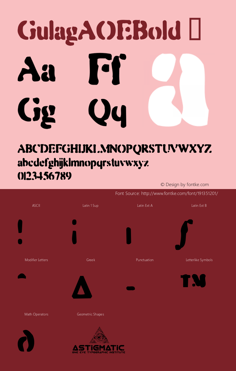 ☞Gulag AOE Bold Macromedia Fontographer 4.1.2 10/1/02;com.myfonts.astigmatic.gulag-aoe.bold.wfkit2.FQU图片样张