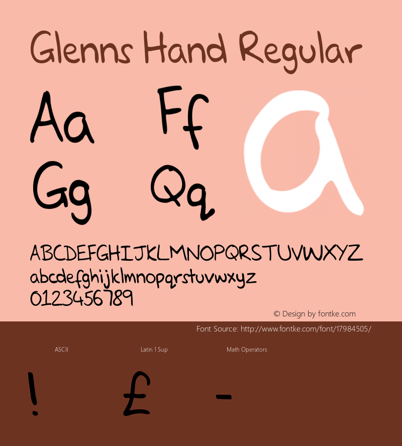 Glenns Hand Regular Version 1.0图片样张