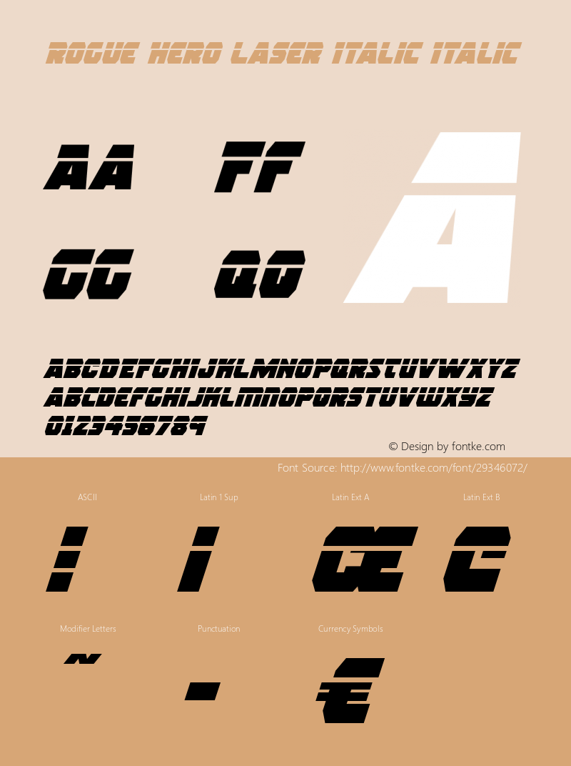 Rogue Hero Laser Italic Version 2.1; 2019图片样张