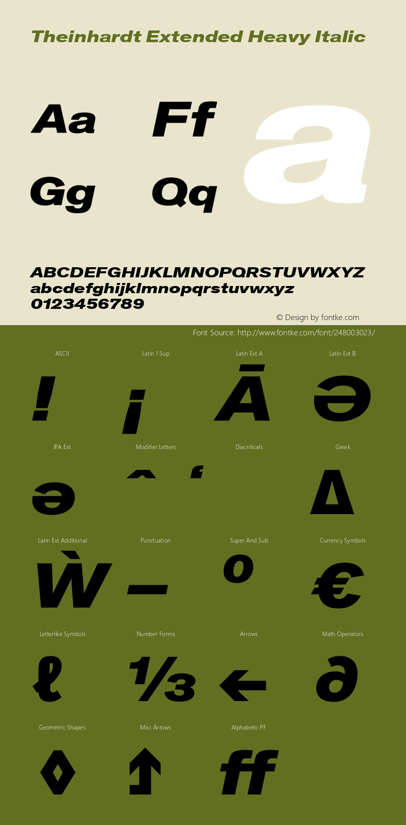 Theinhardt Extended Heavy Italic Version 1.002; build 0002图片样张