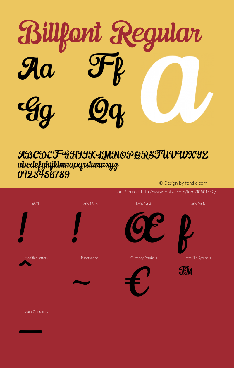 Billfont Regular Version 1.000图片样张