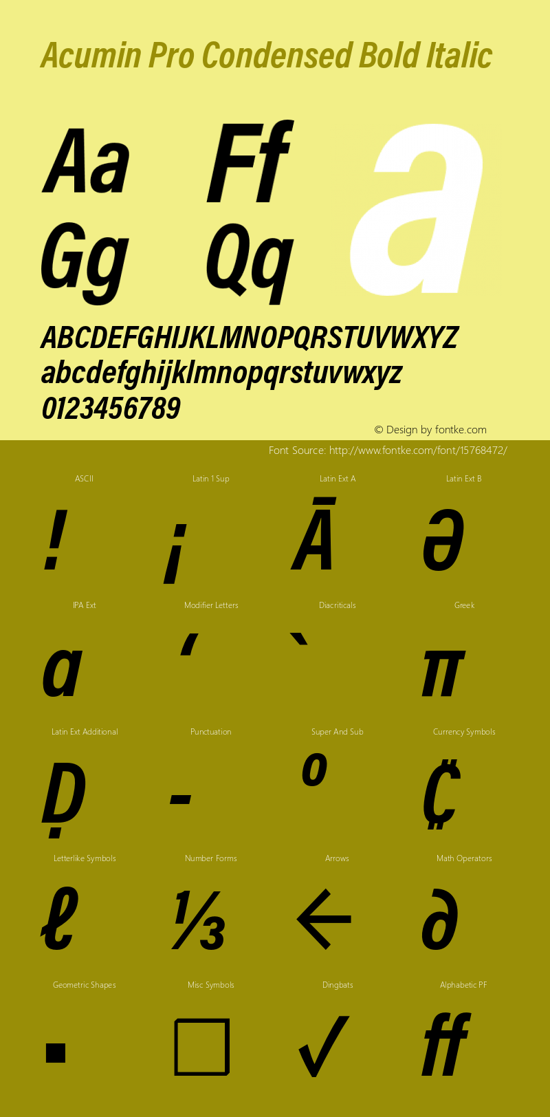 Acumin Pro Condensed Bold Italic Version 1.011;PS 1.0;hotconv 1.0.86;makeotf.lib2.5.63406图片样张