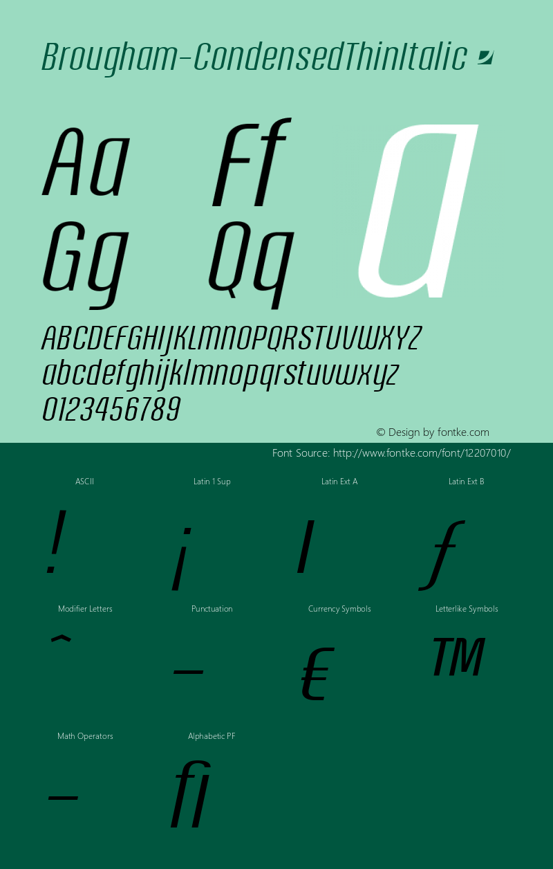 Brougham-CondensedThinItalic ☞ Version 001.000;com.myfonts.jonahfonts.brougham.thin-italic.wfkit2.3RuE图片样张