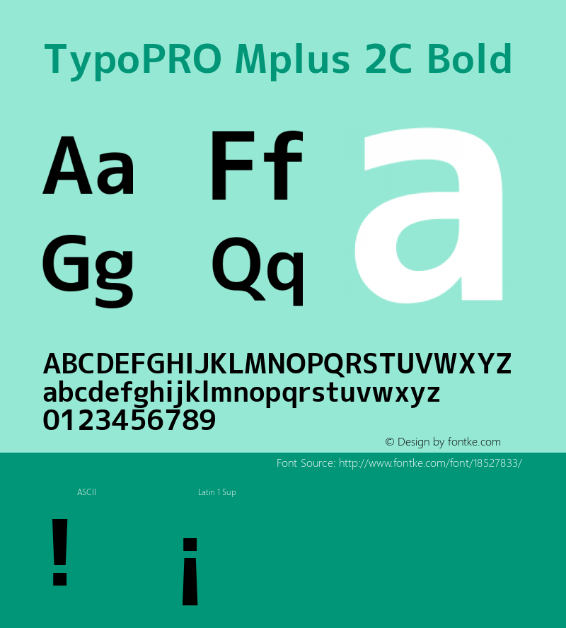 TypoPRO Mplus 2C Bold Version 1.062图片样张
