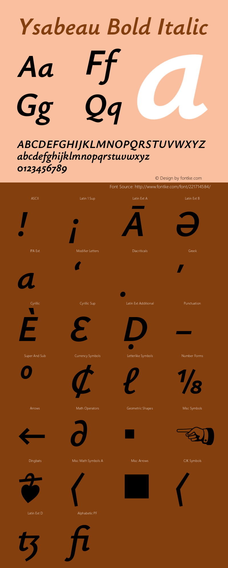 Ysabeau Bold Italic Version 1.000;FEAKit 1.0图片样张