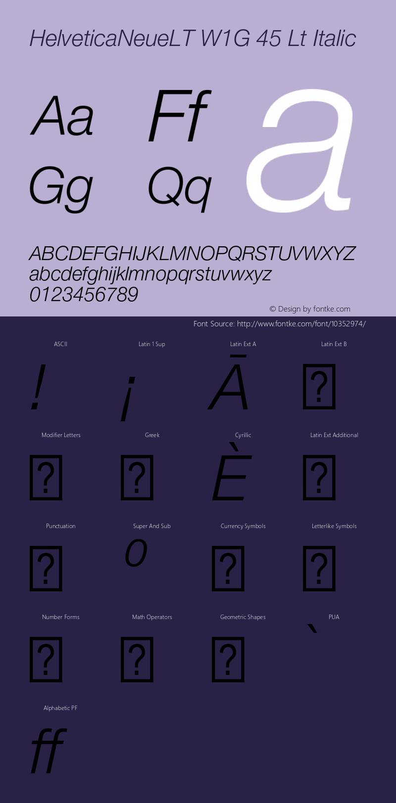 HelveticaNeueLT W1G 45 Lt Italic Version 1.100;PS 001.001;hotconv 1.0.38图片样张