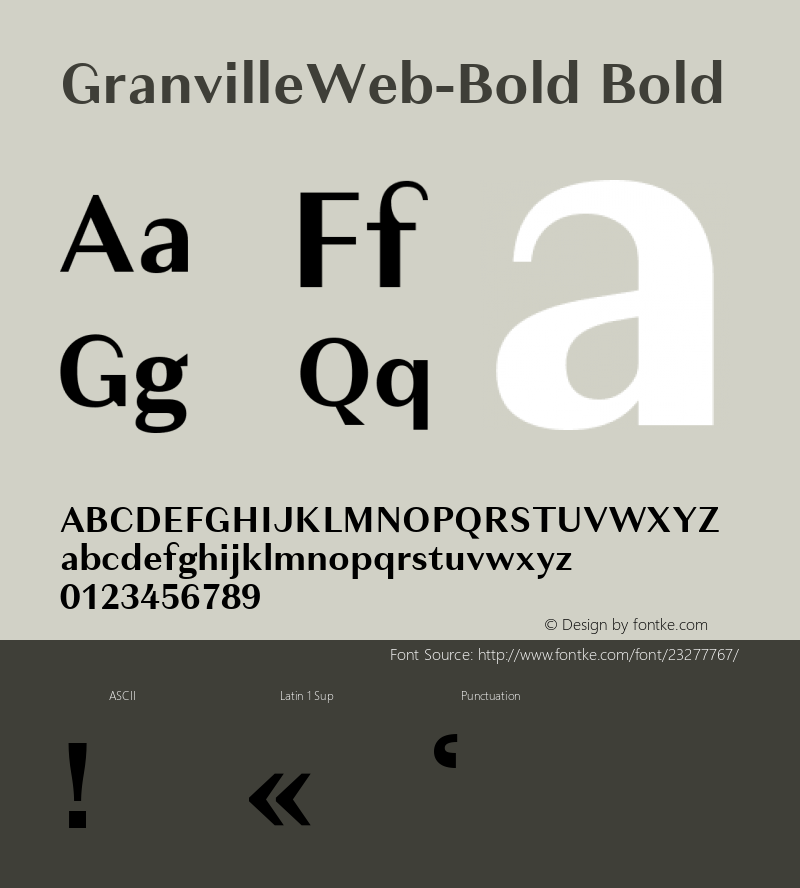 GranvilleWeb-Bold Version 1.002;PS 1.2;hotconv 1.0.72;makeotf.lib2.5.5900图片样张