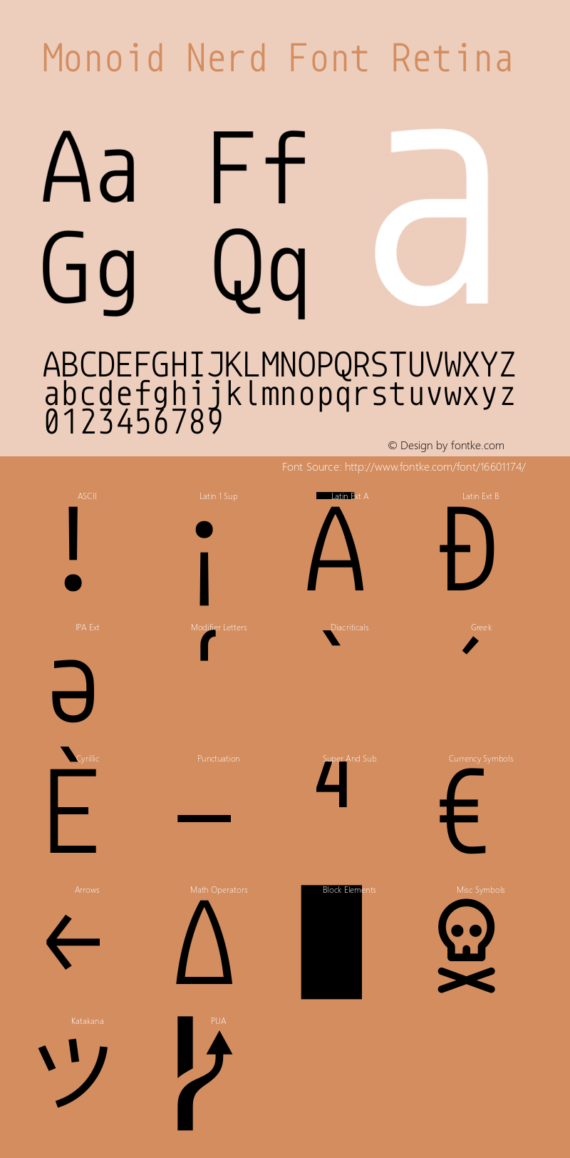 Monoid Nerd Font Retina Version 0.62;Nerd Fonts 0.8.图片样张