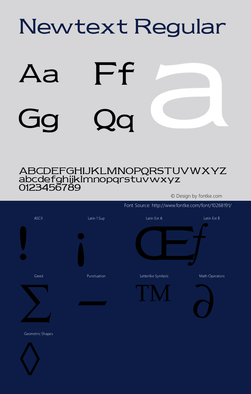 Newtext Regular Altsys Fontographer 3.5  11/25/92图片样张