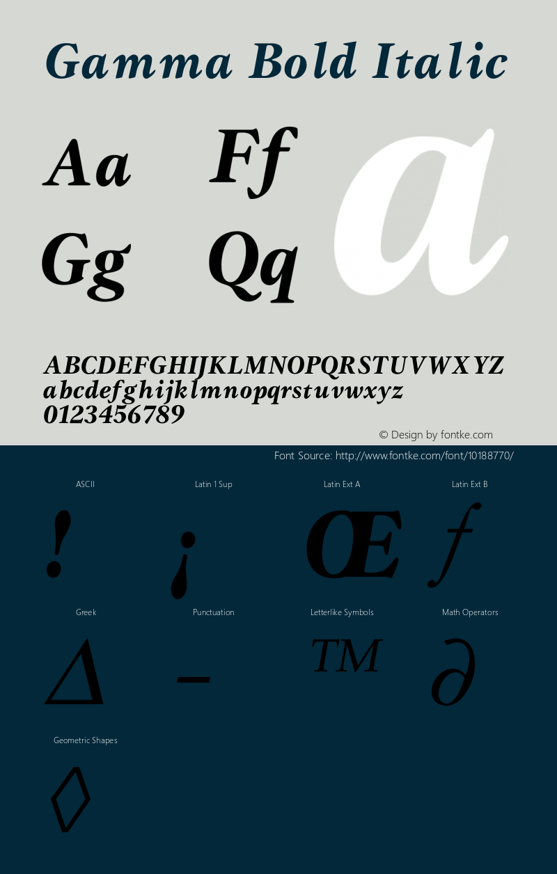 Gamma Bold Italic 001.000图片样张