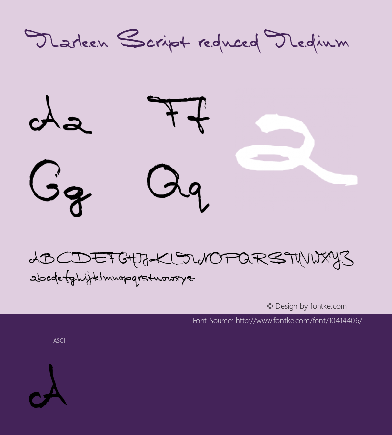 Marleen Script reduced Medium Version 1.043图片样张