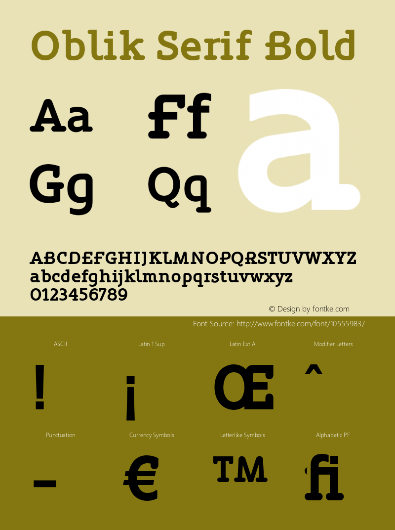 Oblik Serif Bold 1.000图片样张