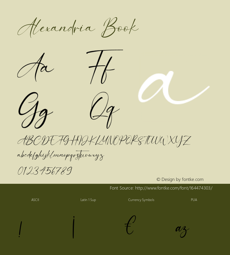 Alexandria Version 1.00;February 24, 2021;FontCreator 12.0.0.2563 64-bit图片样张