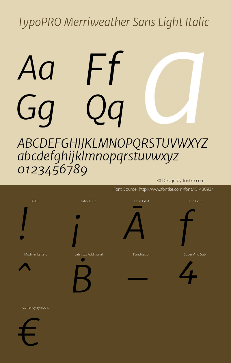 TypoPRO Merriweather Sans Light Italic Version 1.000图片样张