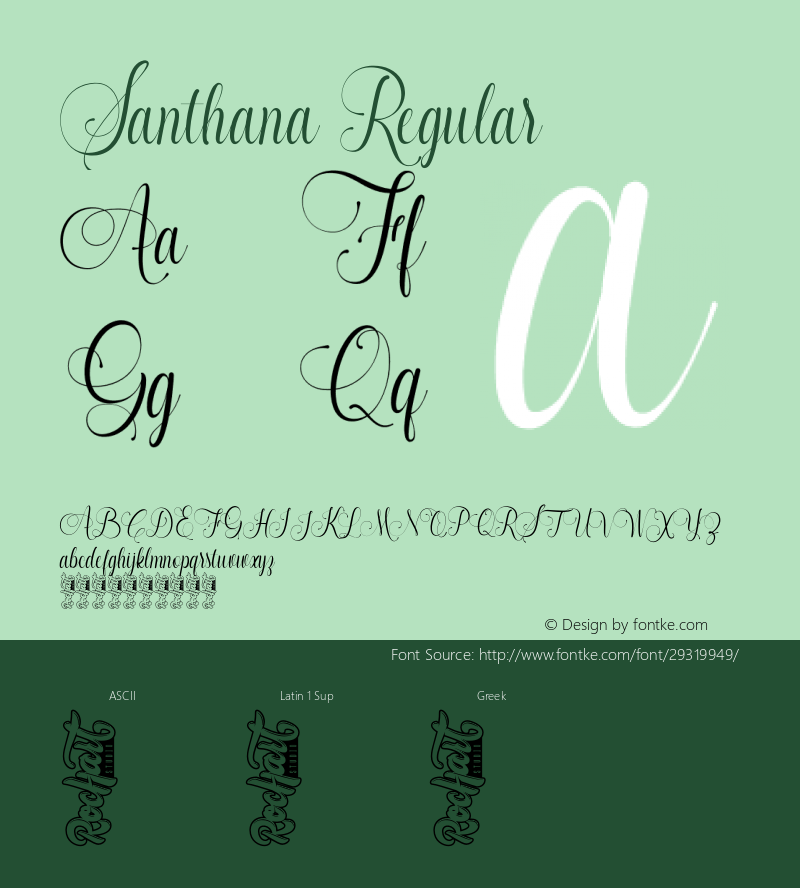 Santhana Version 1.00;March 21, 2019;FontCreator 11.5.0.2430 64-bit图片样张