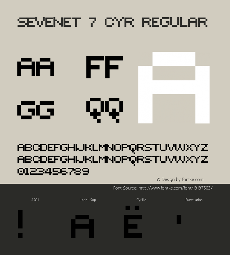 Sevenet 7 Cyr Regular Version 1.1; 2000图片样张