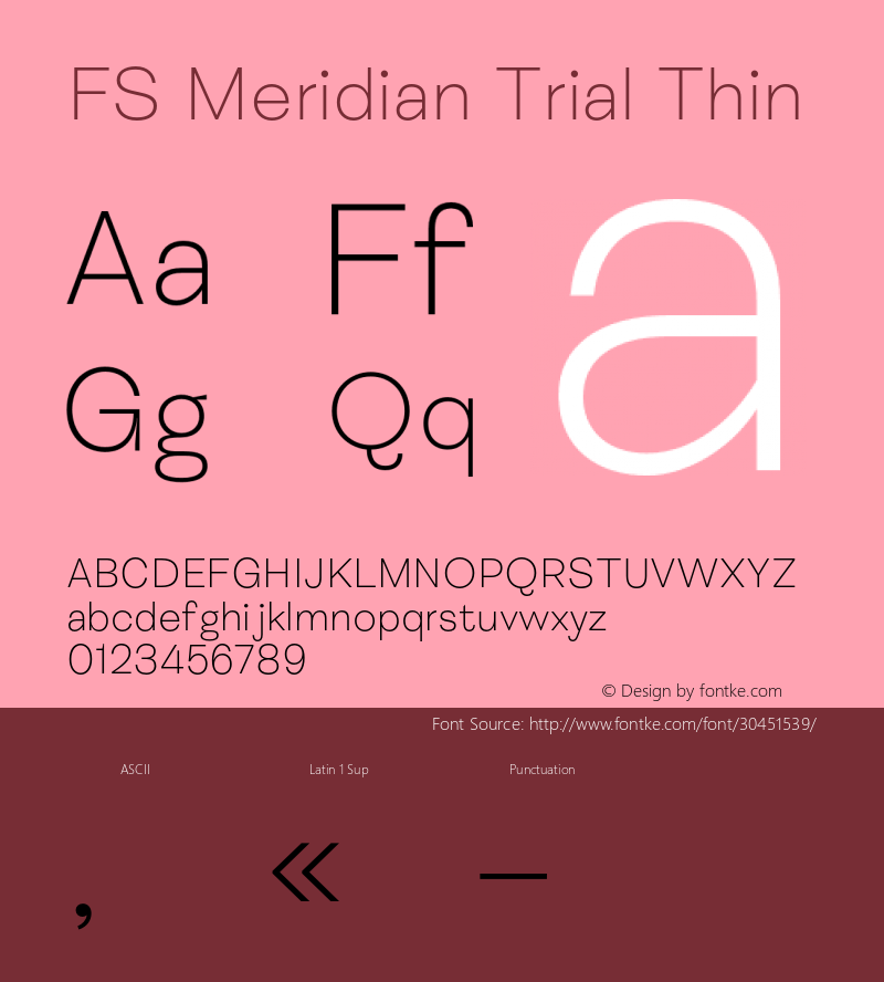 FS Meridian Trial Thin Version 1.003;PS 001.003;hotconv 1.0.88;makeotf.lib2.5.64775图片样张
