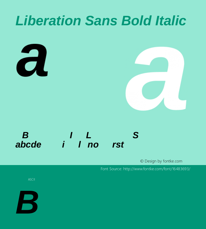 Liberation Sans Bold Italic Version 2.00.1图片样张