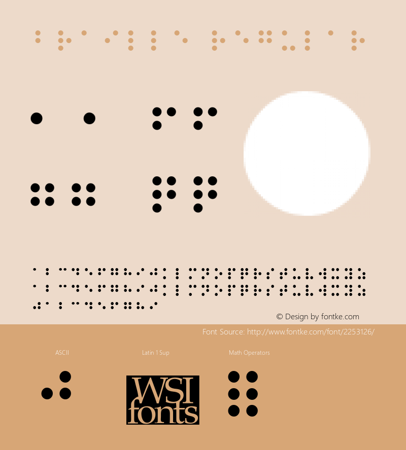 Braille Regular W.S.I. Int'l v1.1 for GSP: 6/20/95图片样张