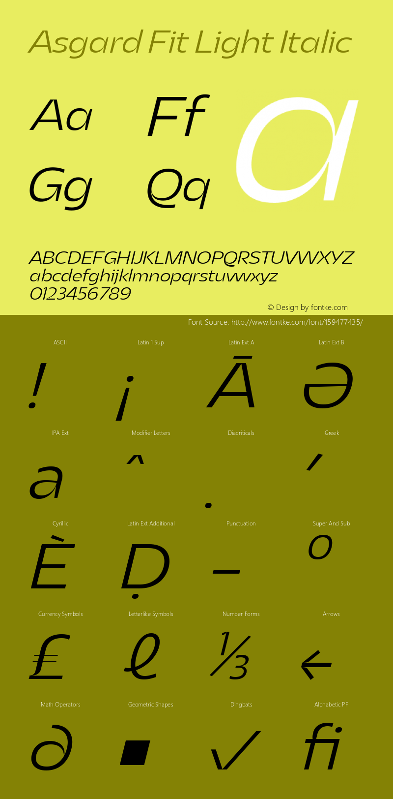 Asgard Fit Light Italic Version 2.003;FEAKit 1.0图片样张