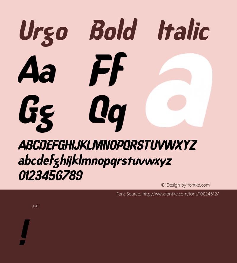 Urgo Bold Italic Unknown图片样张