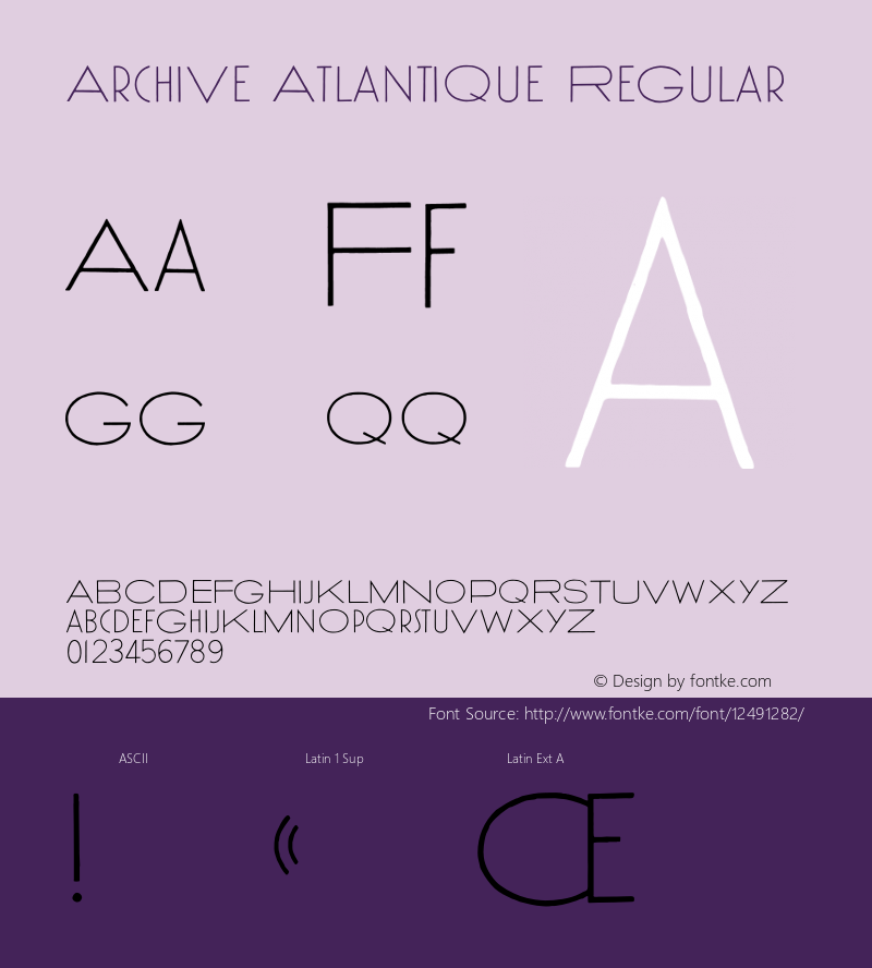 Archive Atlantique Regular Version 1.000;PS 001.000;hotconv 1.0.38图片样张