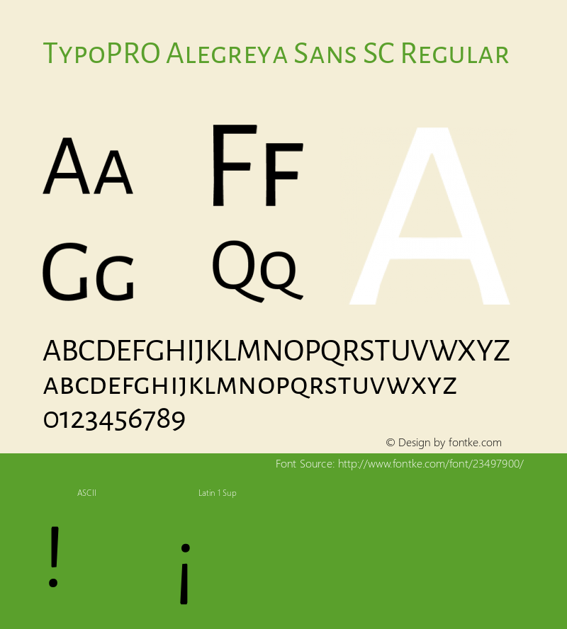 TypoPRO Alegreya Sans SC Regular Version 1.001;PS 001.001;hotconv 1.0.70;makeotf.lib2.5.58329 DEVELOPMENT; ttfautohint (v0.97) -l 8 -r 50 -G 200 -x 17 -f dflt -w G -W图片样张