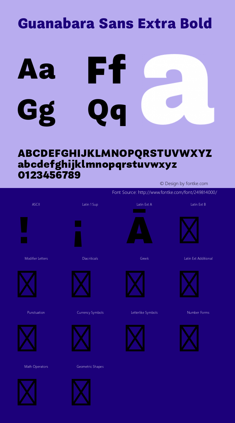 Guanabara Sans Extra Bold Version 2.001;PS 002.001;hotconv 1.0.70;makeotf.lib2.5.58329图片样张