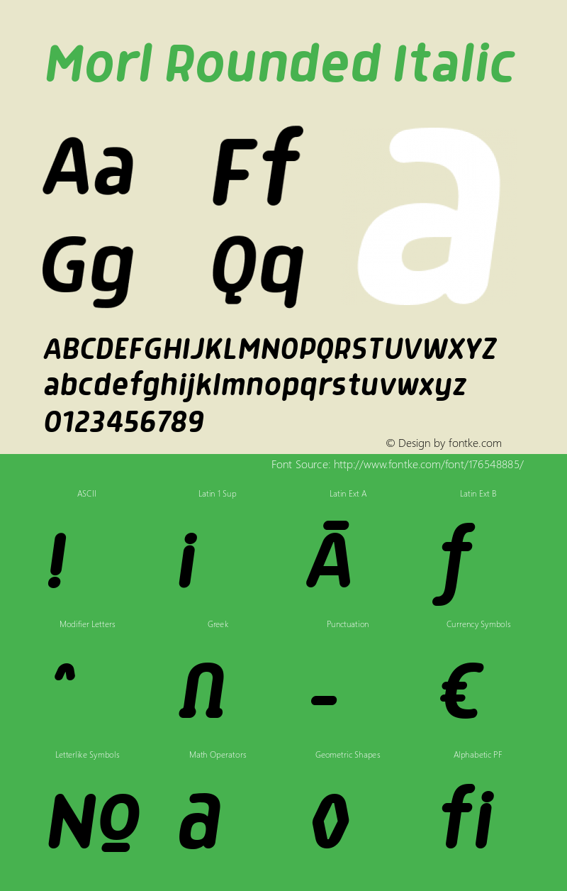 Morl Rounded Italic 1.000图片样张