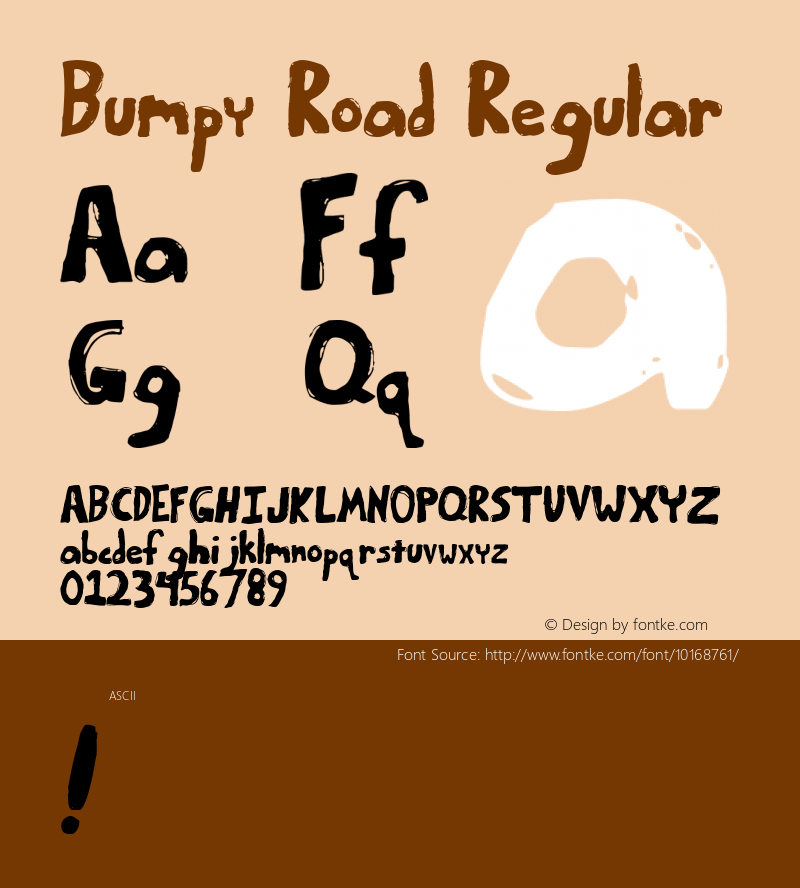 Bumpy Road Regular 1999; 1.0, initial release图片样张