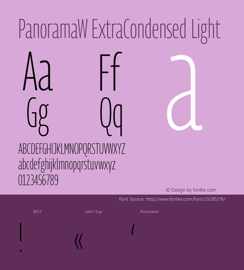 PanoramaW ExtraCondensed Light Regular Version 1.001;PS 1.1;hotconv 1.0.72;makeotf.lib2.5.5900; ttfautohint (v0.92) -l 8 -r 50 -G 200 -x 14 -w 