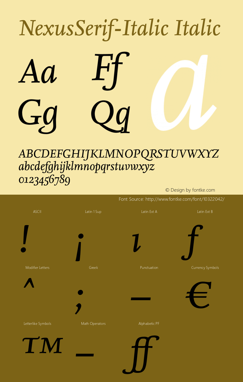 NexusSerif-Italic Italic 4.460图片样张