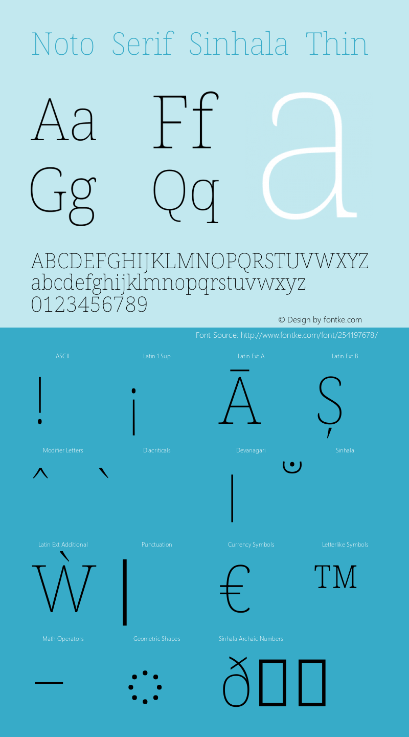 Noto Serif Sinhala Thin Version 2.007图片样张