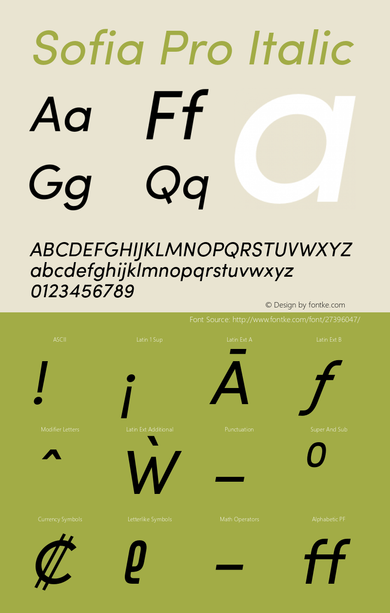 SofiaPro-Italic Version 002.001图片样张