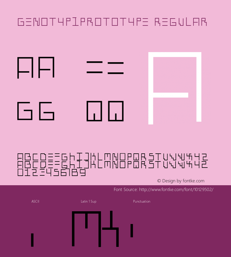 GenotypiPrototype Regular 1.0 2004-06-18图片样张