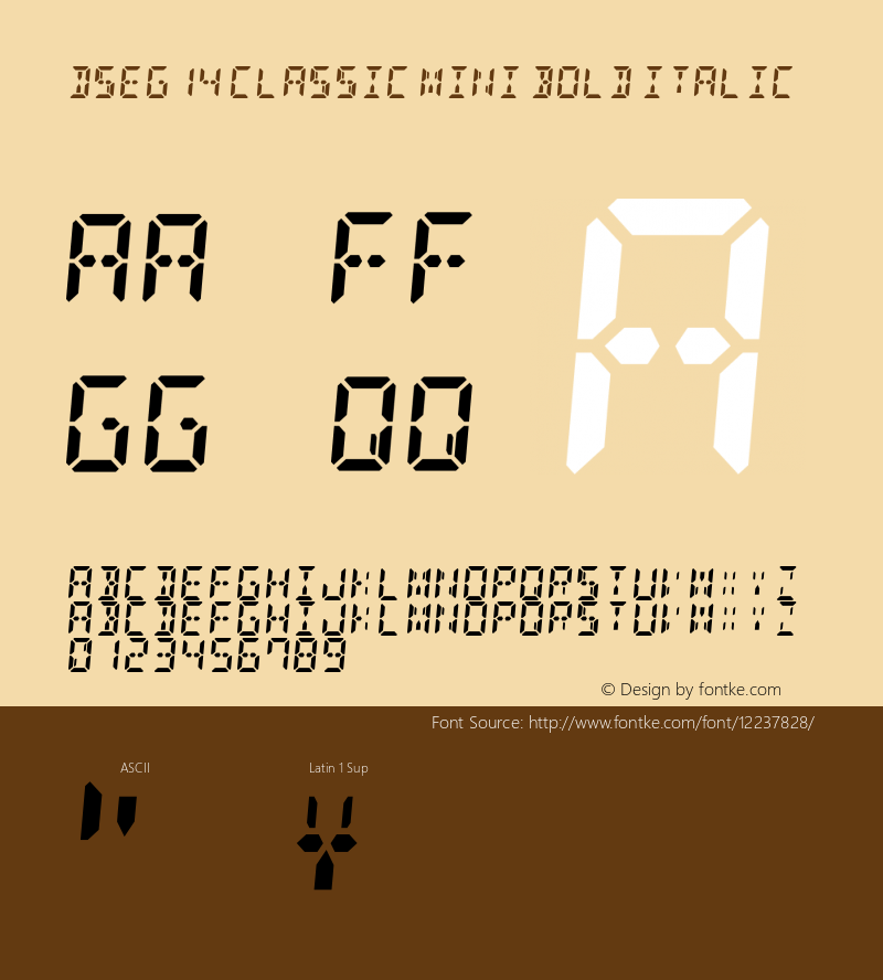 DSEG14 Classic Mini Bold Italic Version 0.2图片样张