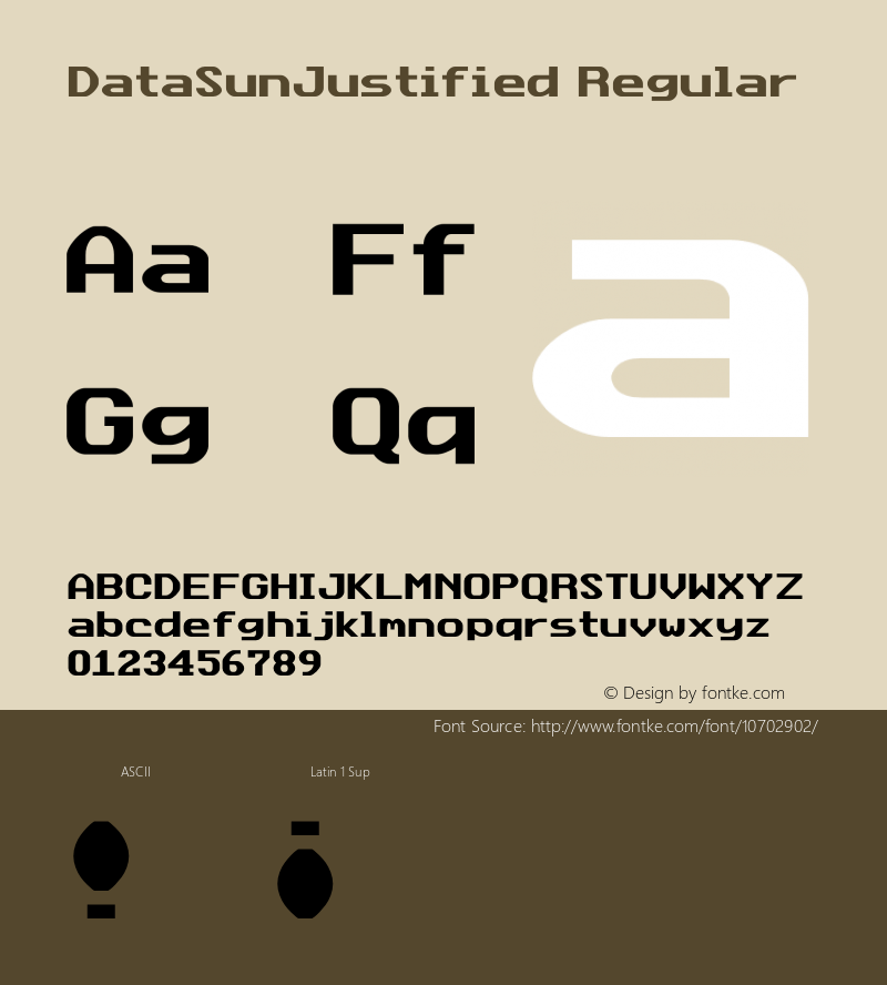 DataSunJustified Regular Version 1.0图片样张