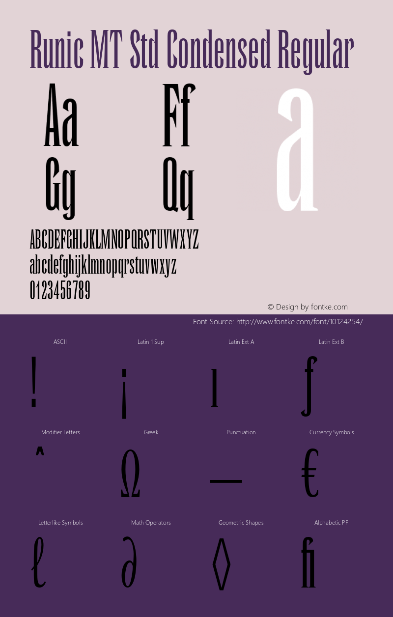 Runic MT Std Condensed Regular Version 1.047;PS 001.000;Core 1.0.38;makeotf.lib1.6.5960图片样张