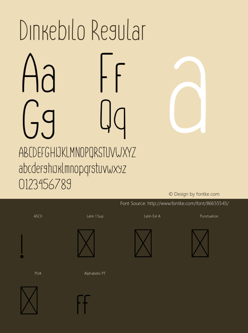 Dinkebilo Version 1.004;Fontself Maker 3.5.4图片样张