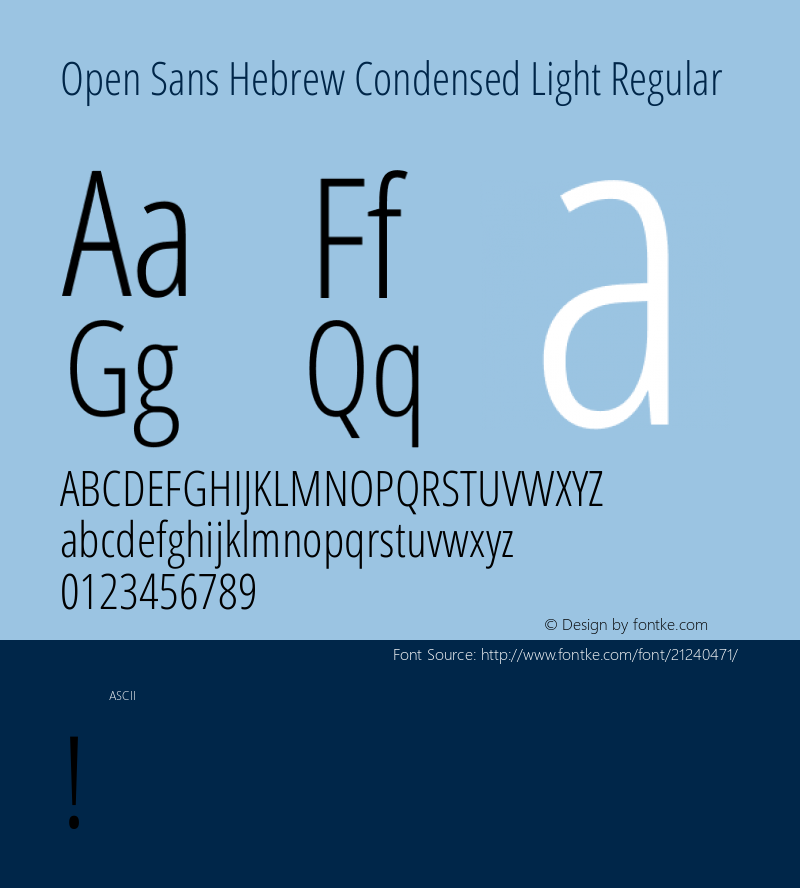 OpenSansHebrewCondensedLight Version 1.0图片样张