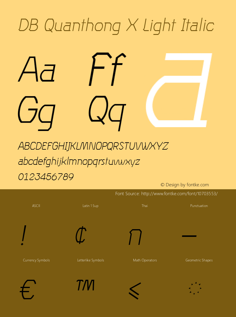 DB Quanthong X Light Italic Version 3.100 2007图片样张