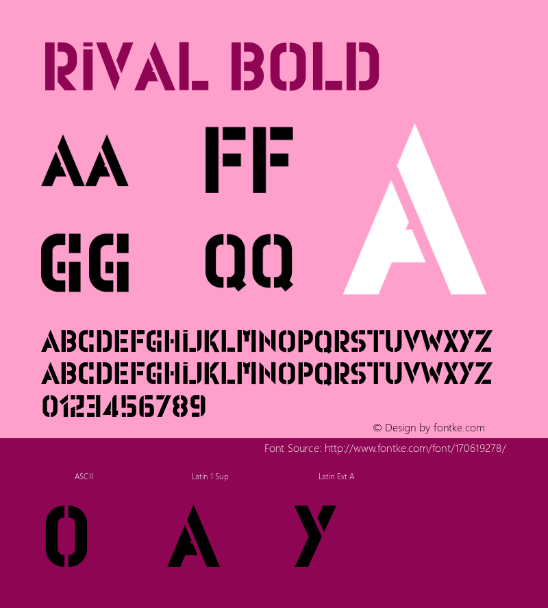 Rival Bold Version 1.002;Fontself Maker 3.5.4图片样张