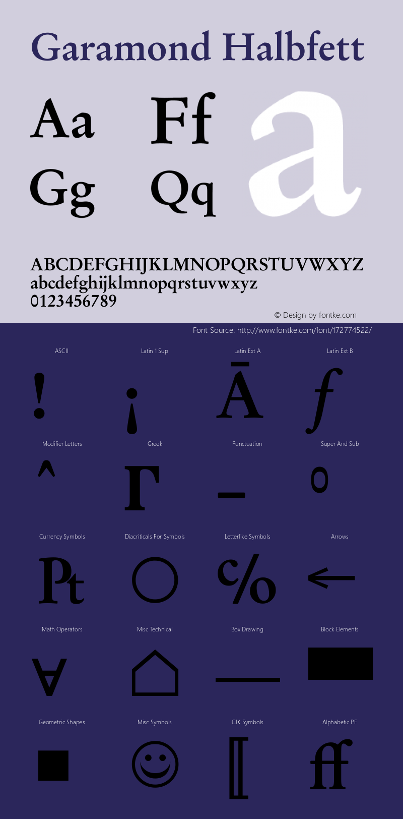 Garamond Halbfett Version 2.10图片样张