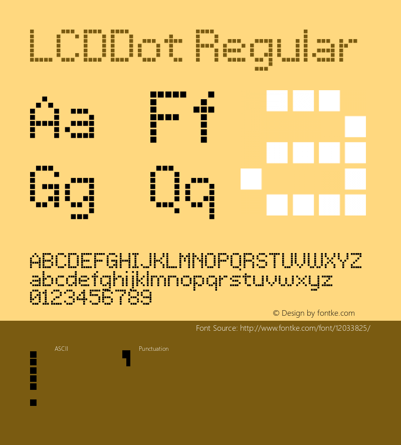 LCDDot Regular Version 1.0图片样张