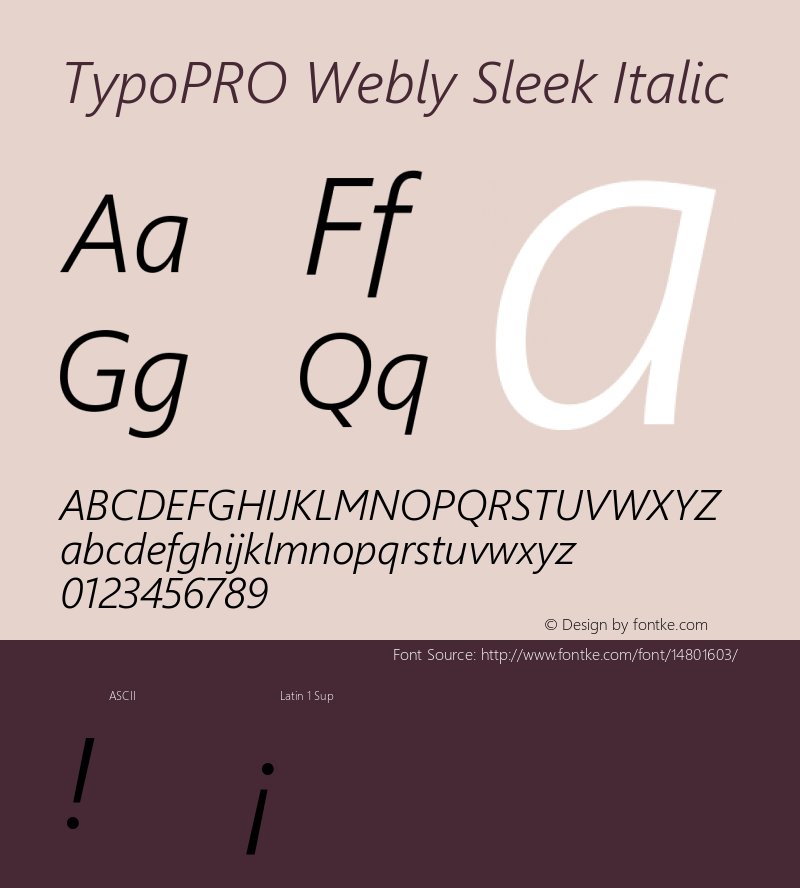 TypoPRO Webly Sleek Italic Version 0.10 January 23, 2013图片样张