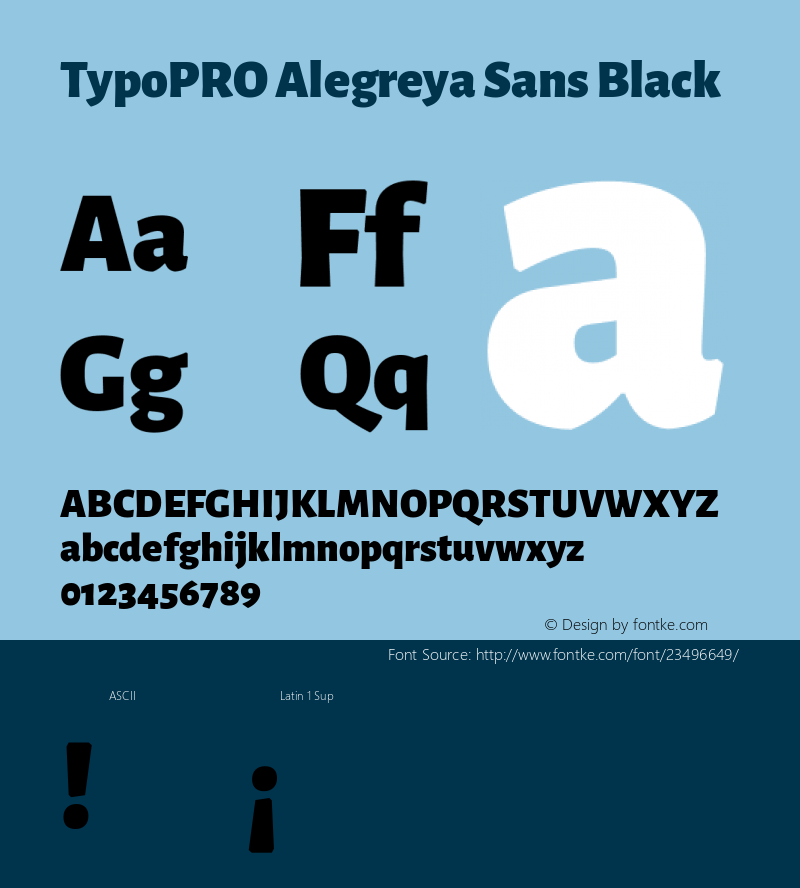 TypoPRO Alegreya Sans Black Version 1.001;PS 001.001;hotconv 1.0.70;makeotf.lib2.5.58329 DEVELOPMENT; ttfautohint (v0.97) -l 8 -r 50 -G 200 -x 17 -f dflt -w G -W图片样张
