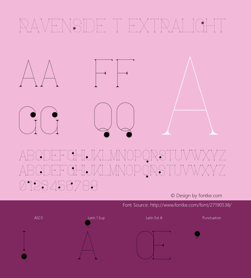 Ravenside-TExtralight Version 1.002;Fontself Maker 3.0.0-3图片样张